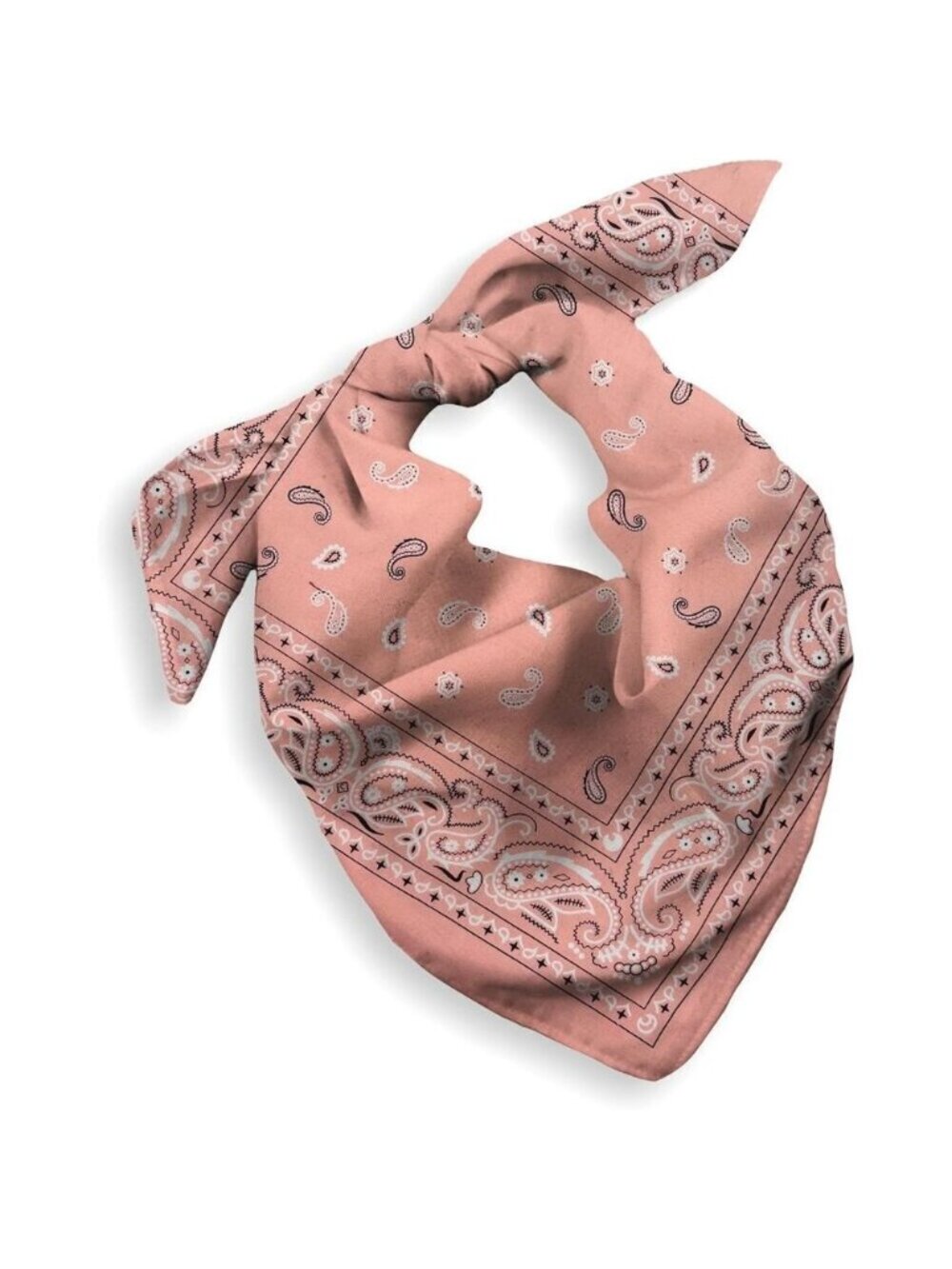 Women's Light Pink Cotton Bandana Large Cowgirl Handkerchief Headband Scarf